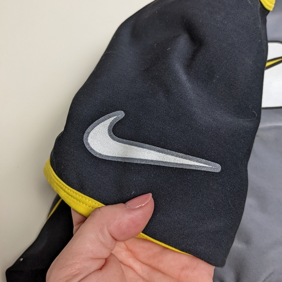 Nike Black & Gray Crop Top with Yellow Trim - Picture 7 of 7